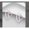 Sterling Silver Light Purple Pink Cubic Zirconia Huggie Hoop Earrings sold by Zulily