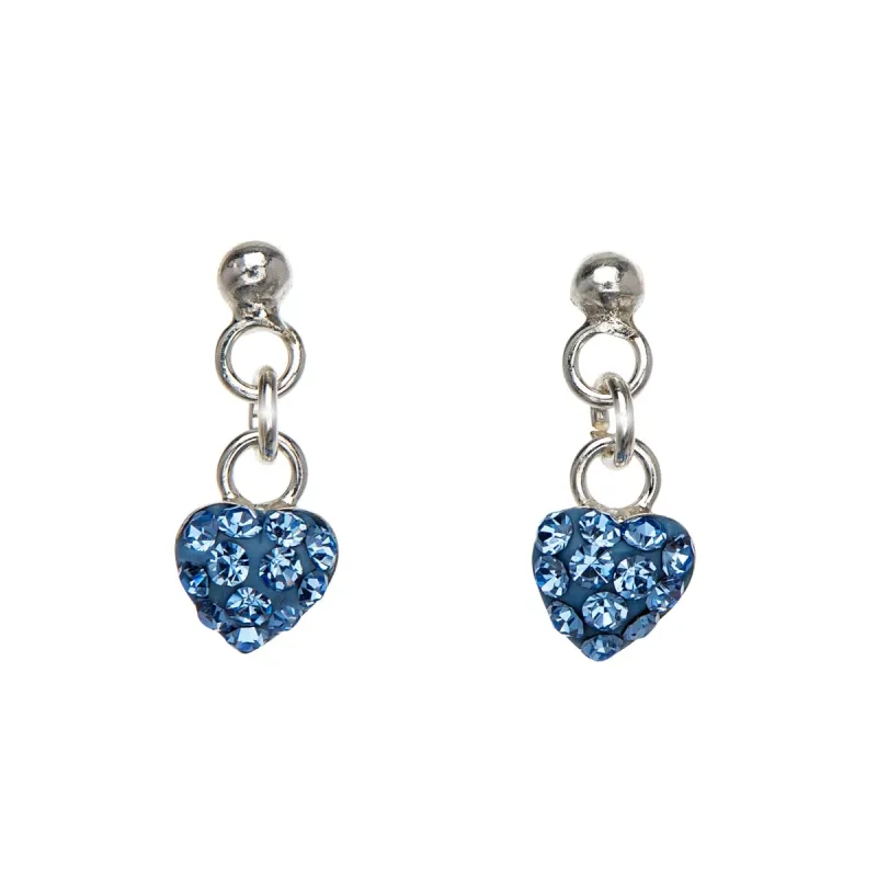 Sterling Silver Sapphire Blue Cubic Zirconia Heart Drop Earrings sold by Zulily