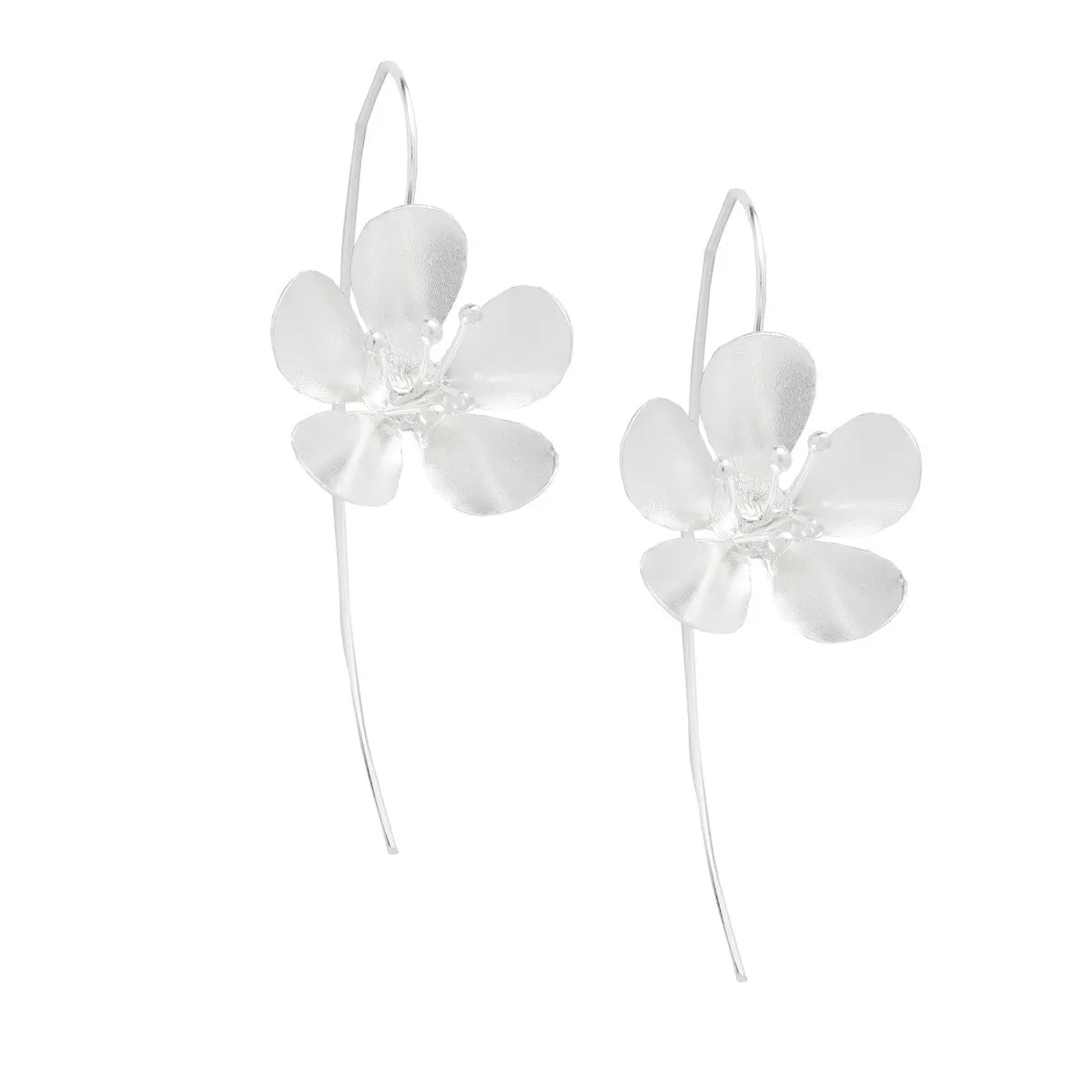 Sterling Silver Hanging Flower Threader Earrings sold by Zulily