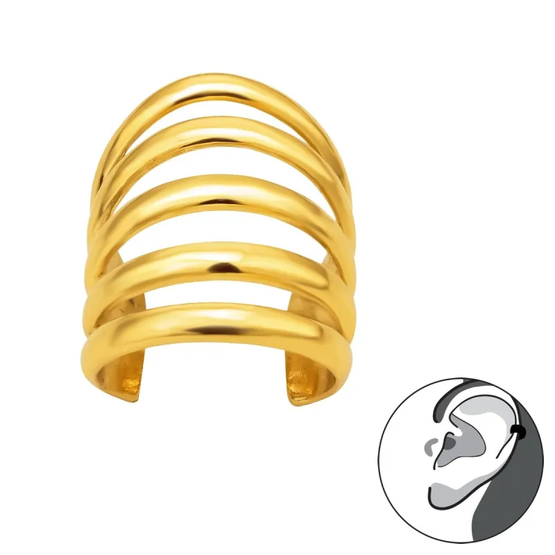 Sterling Silver 18k Gold-Plated Layered Ear Cuffs Earrings sold by Zulily