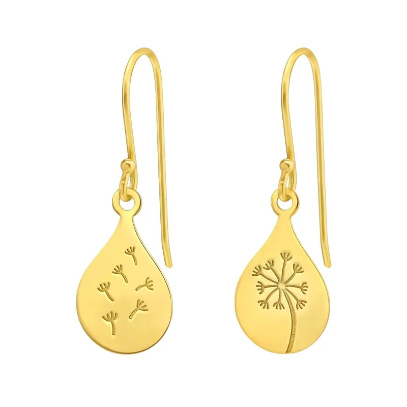 Goldtone Asymmetrical Floral Teardrop Earrings sold by Zulily