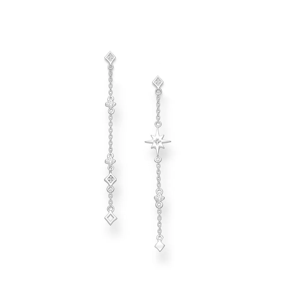 Sterling Silver Star & Geometric Drop Earrings with Cubic Zirconia sold by Zulily