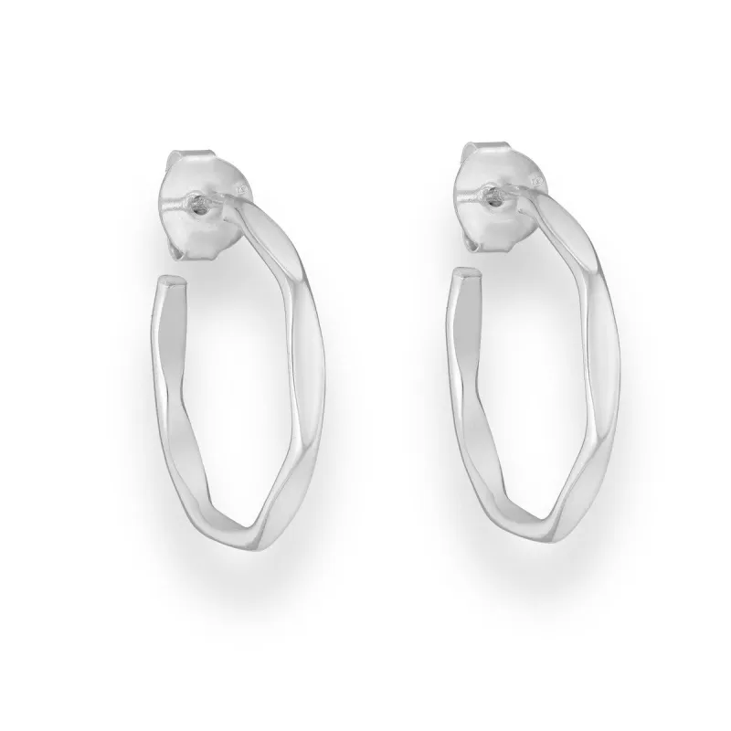 Sterling Silver Flat Edges Hoop Earrings sold by Zulily