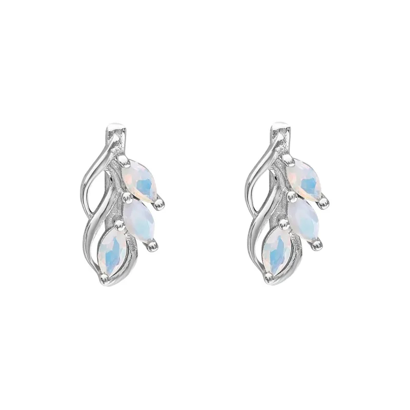 Sterling Silver Moonlight Cubic Zirconia Leaf Stud Earrings sold by Zulily