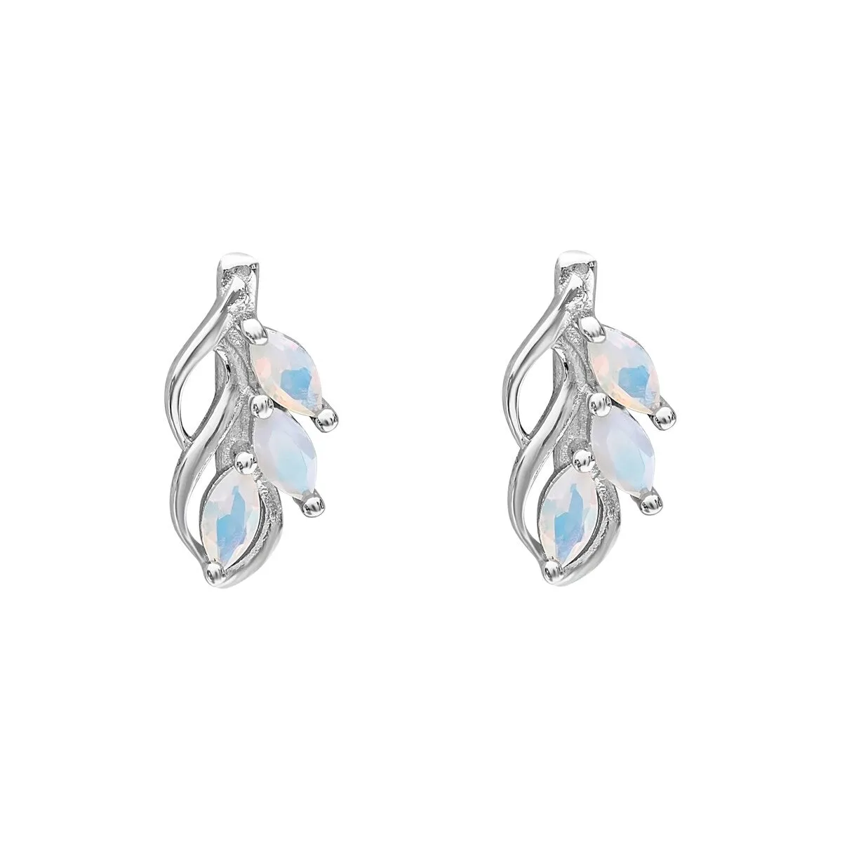 Sterling Silver Moonlight Cubic Zirconia Leaf Stud Earrings sold by Zulily