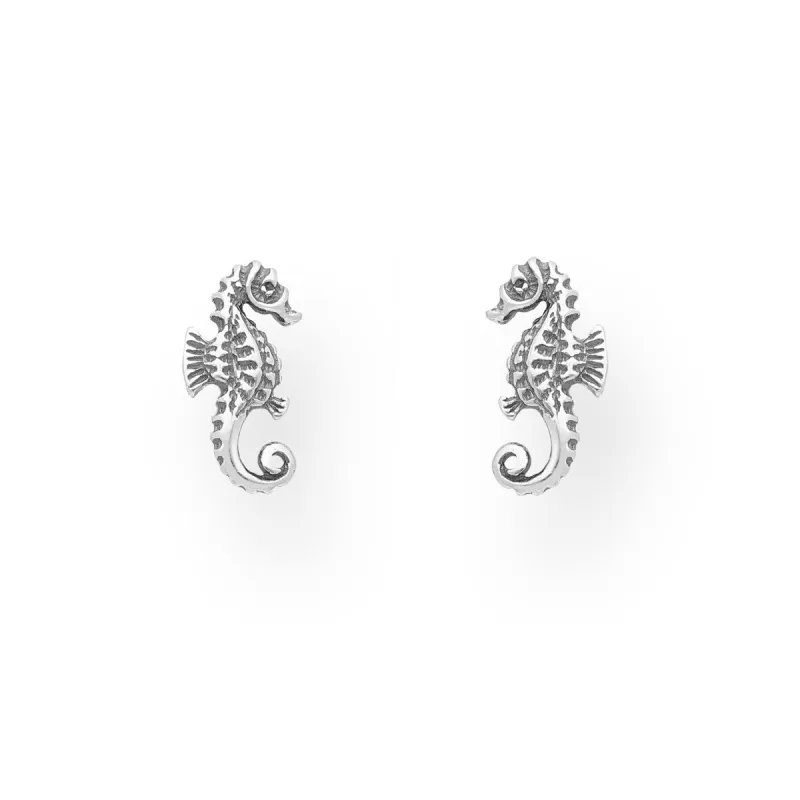 Sterling Silver Seahorse Stud Earrings sold by Zulily