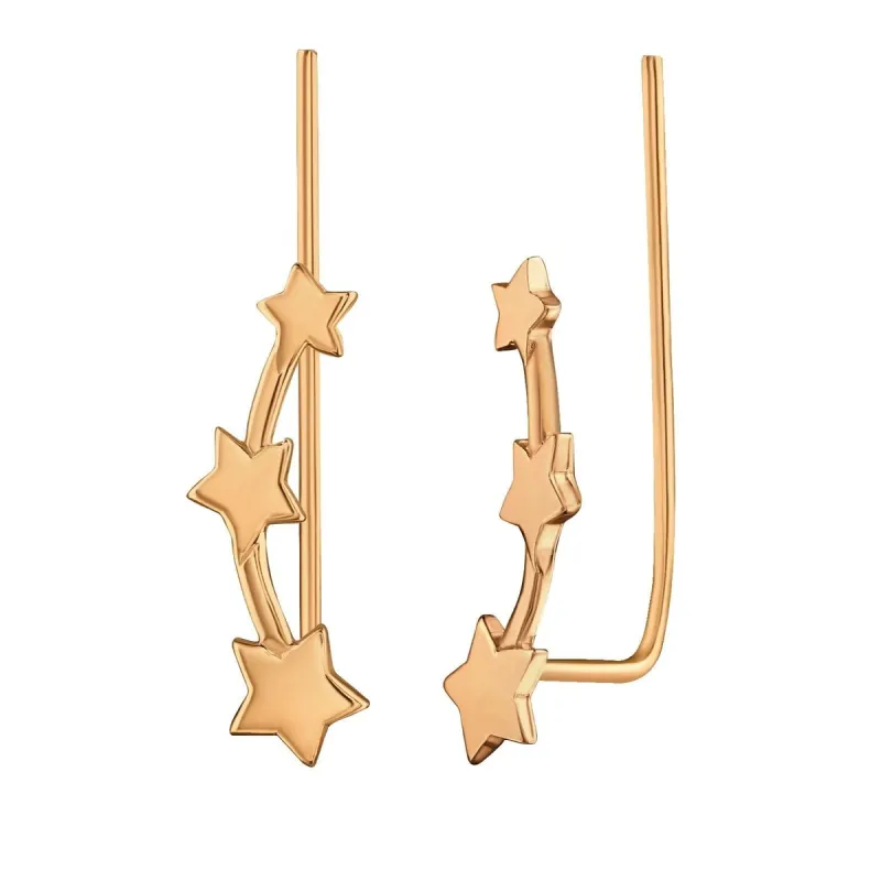 Rose Gold-Plated Sterling Silver Stars Ear Climbers sold by Zulily