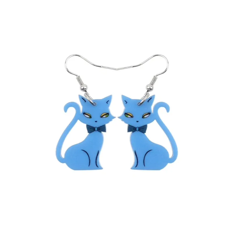 Blue Cat Drop Earrings sold by Zulily