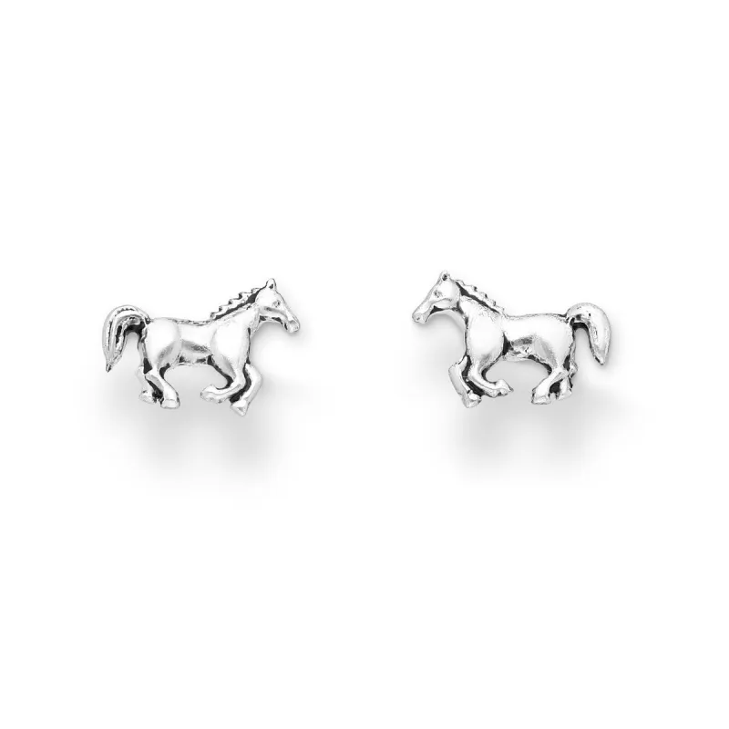 Sterling Silver Horse Stud Earrings sold by Zulily