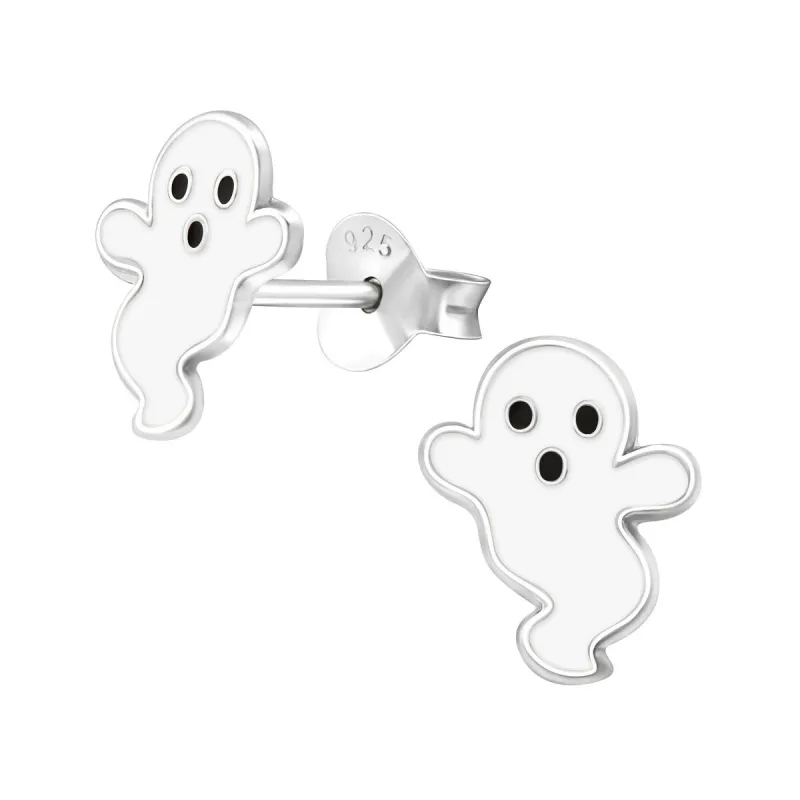 Sterling Silver White Ghost Stud Earrings sold by Zulily
