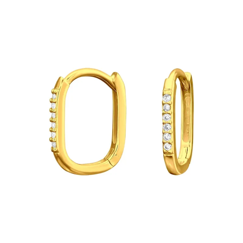 Cubic Zirconia & Sterling Silver Square Hoop Earrings sold by Zulily