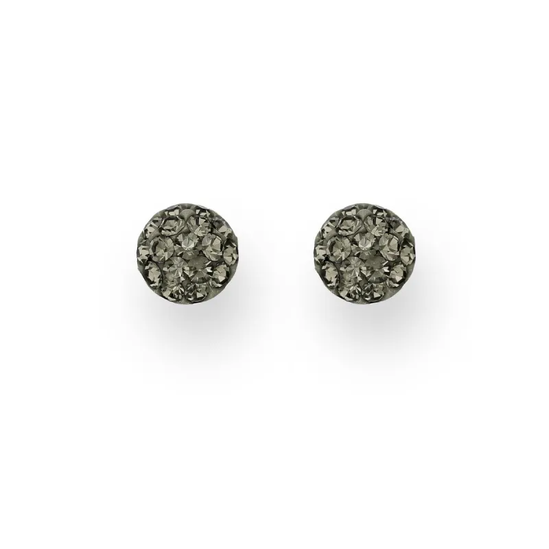 Sterling Silver Black Diamond Cubic Zirconia Pave Stud Earrings made by Zulily