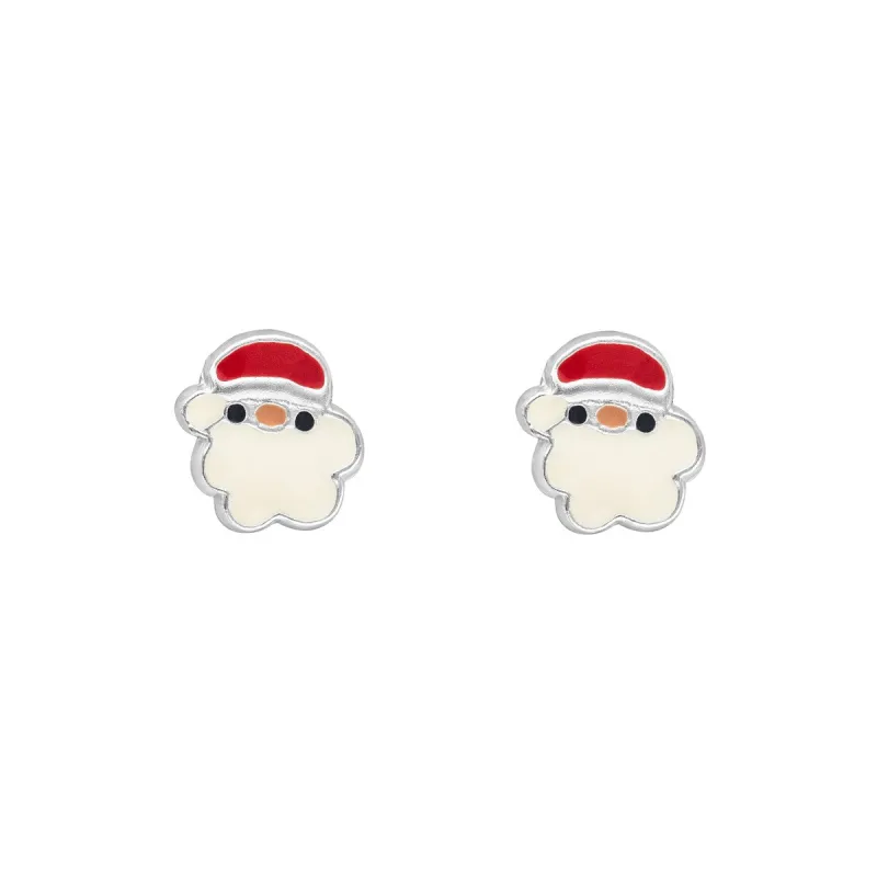 Sterling Silver Cute Santa Stud Earrings sold by Zulily