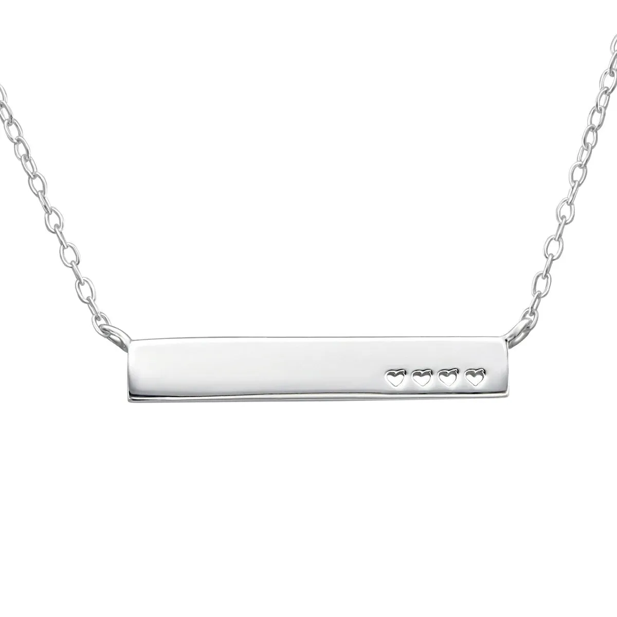 Sterling Silver Bar Pendant Engraved with Heart Pendant Necklace sold by Zulily