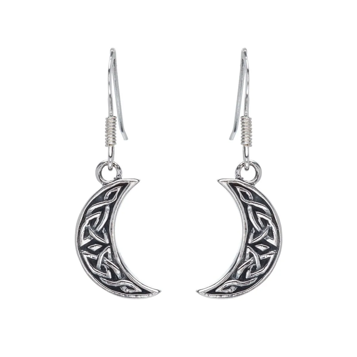 Sterling Silver Celtic Crescent Moon Drop Earrings sold by Zulily