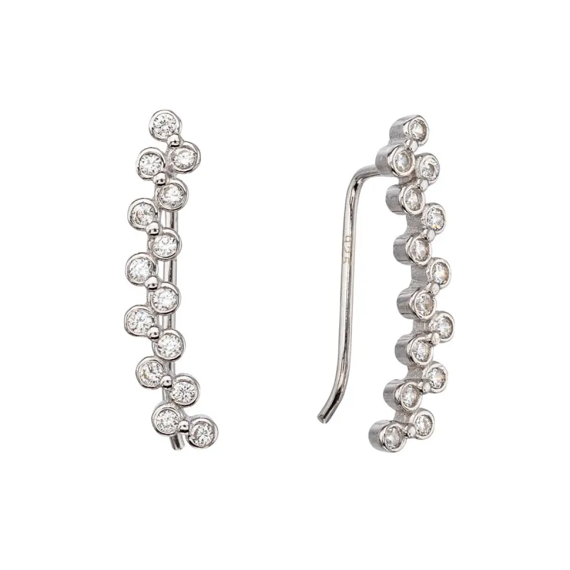 Sterling Silver Cubic Zirconia Circular Threader Earrings sold by Zulily