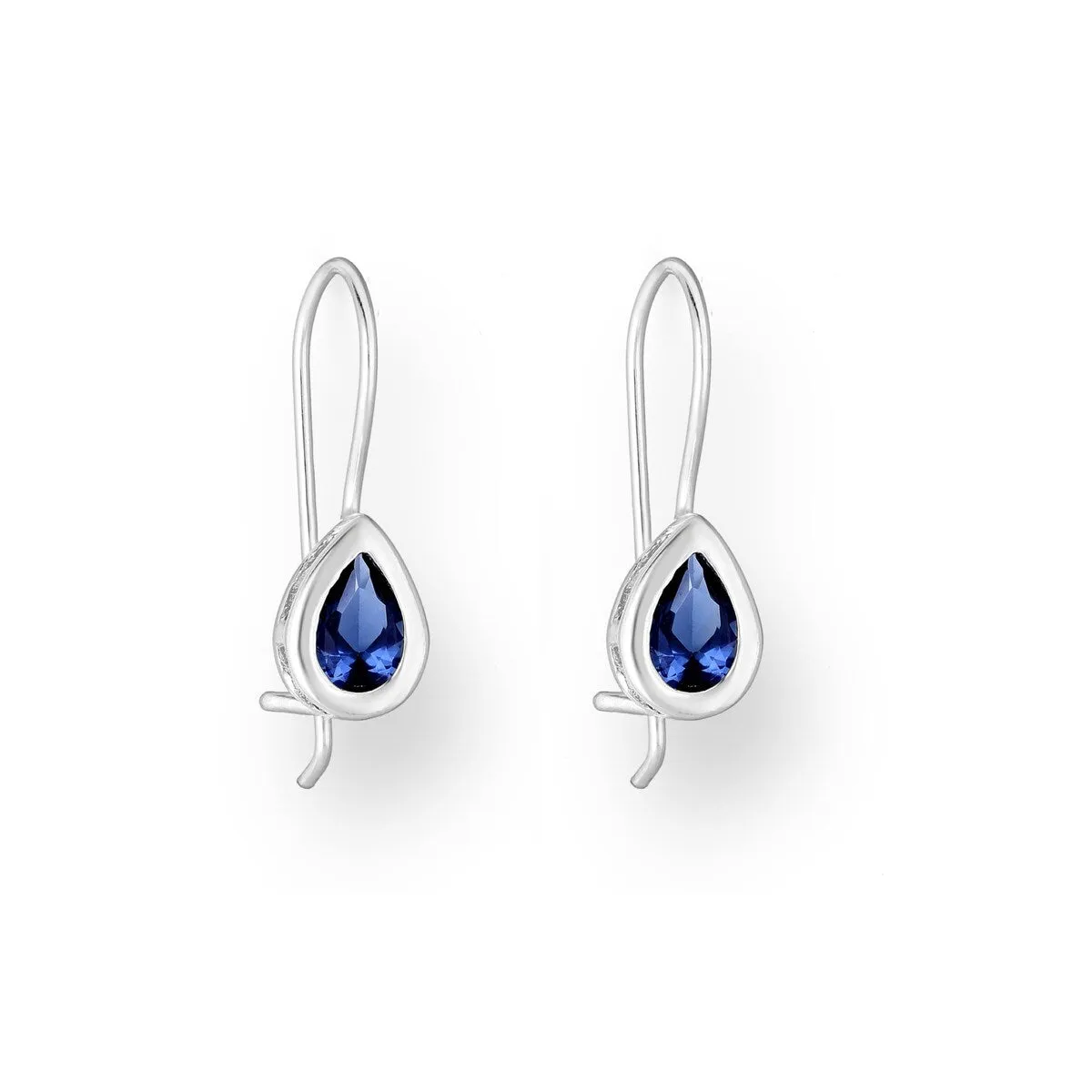 Sterling Silver Sapphire Cubic Zirconia Teardrop Threader Earrings sold by Zulily