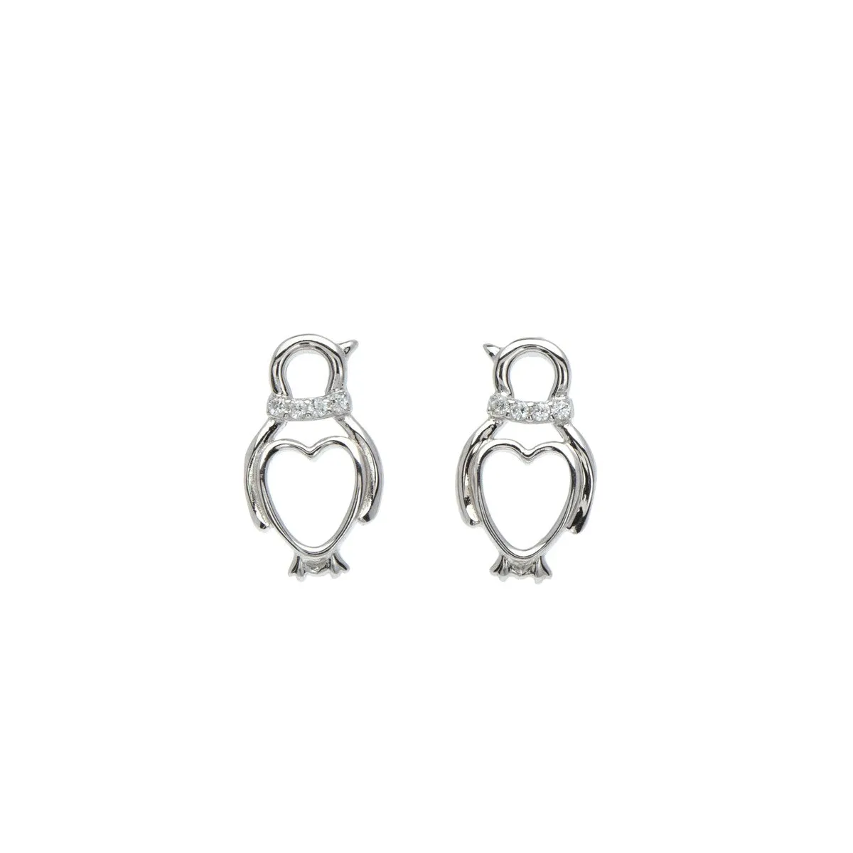 Sterling Silver Cubic Zirconia Penguin Stud Earrings sold by Zulily