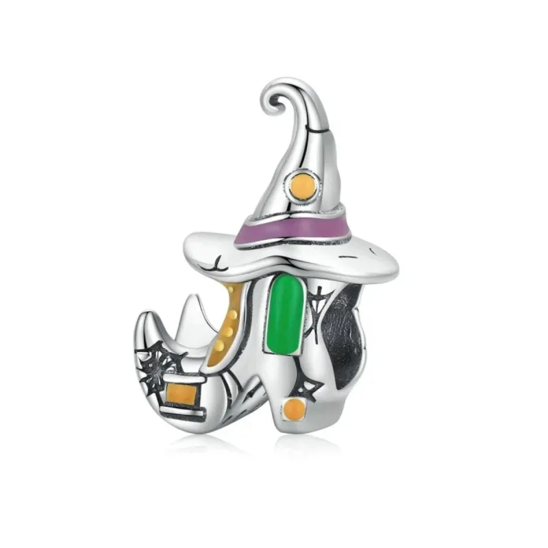 Sterling Silver Multi Colored Witches Hat & Boot Bracelet Charm sold by Zulily