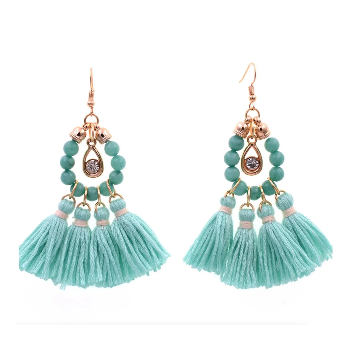 Beaded And Multi Tassel Drop Earrings sold by Zulily product image thumbnail 2