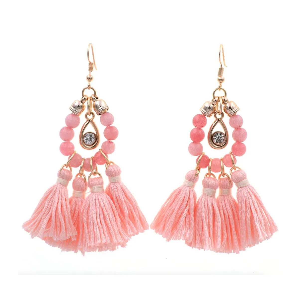 Beaded And Multi Tassel Drop Earrings sold by Zulily