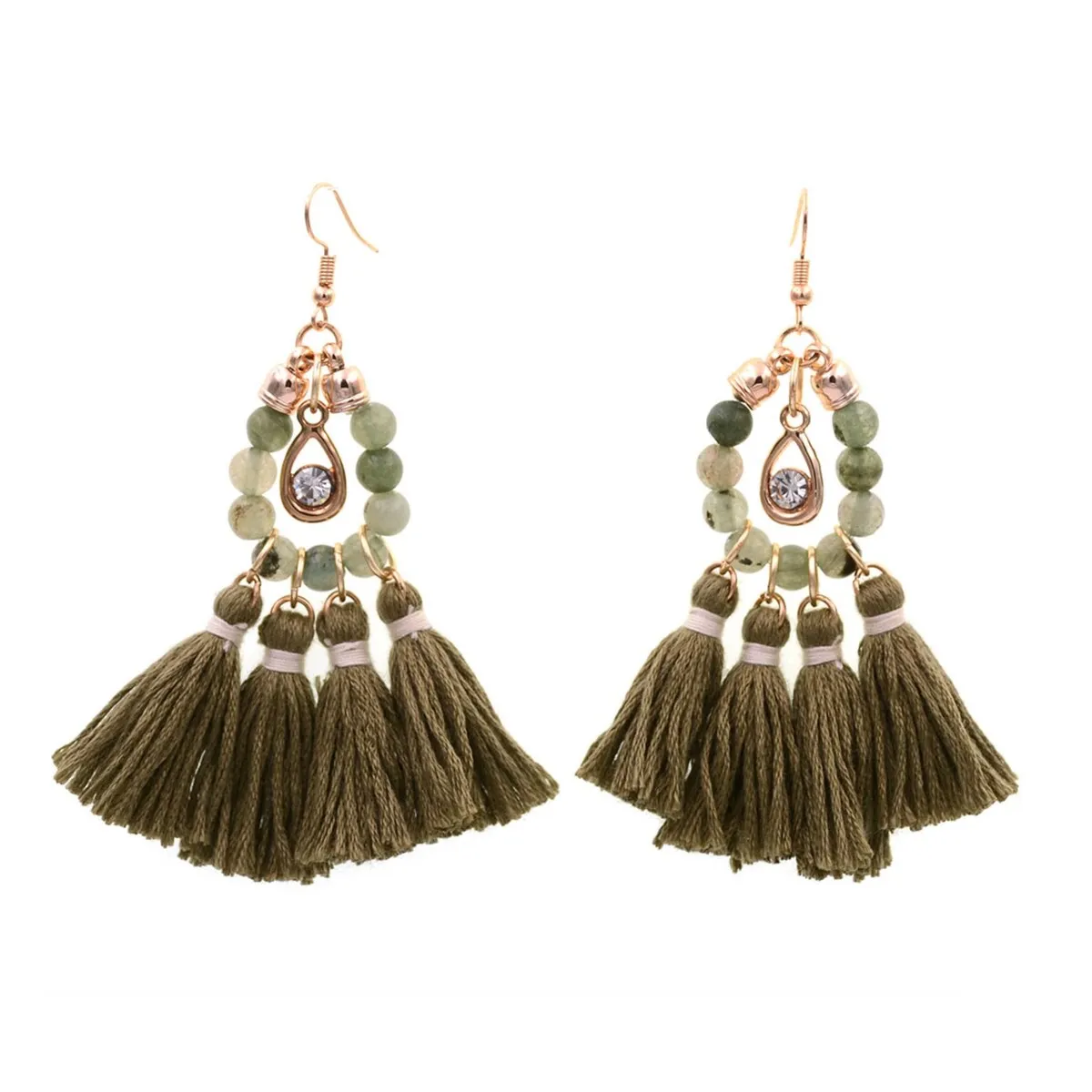 Beaded And Multi Tassel Drop Earrings sold by Zulily product image thumbnail 5