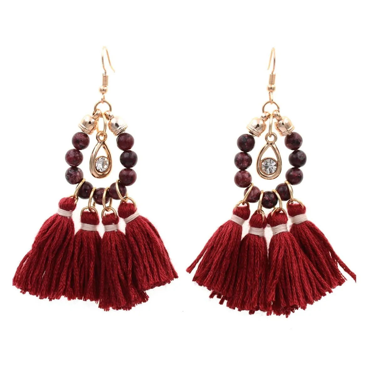 Beaded And Multi Tassel Drop Earrings sold by Zulily product image thumbnail 3