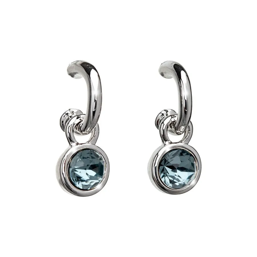 Silvertone Drop Earrings with Blue Swarovski Crystals sold by Zulily