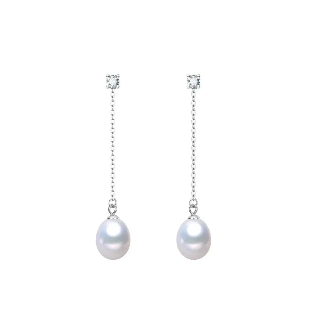 Freshwater Pearl & Sterling Silver Chain Drop Earrings sold by Zulily