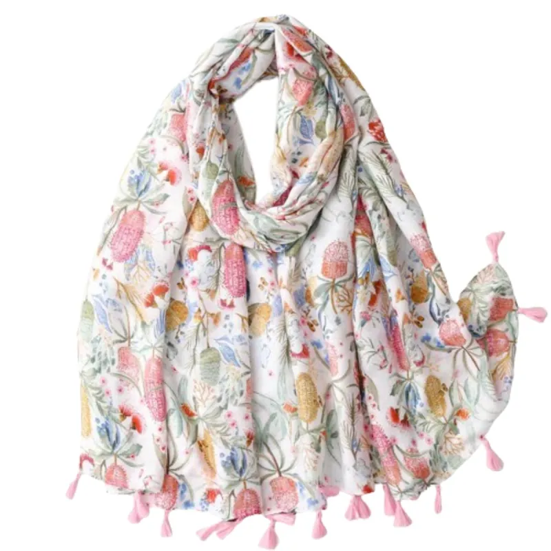 Pink Thistle Scarf sold by Zulily