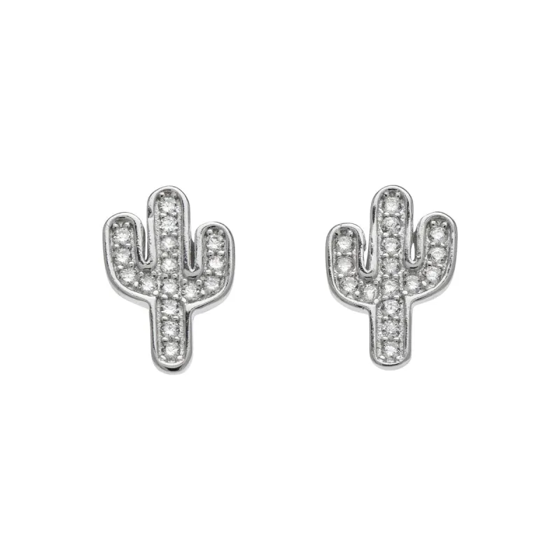 Sterling Silver Cubic Zirconia Cactus Stud Earrings sold by Zulily