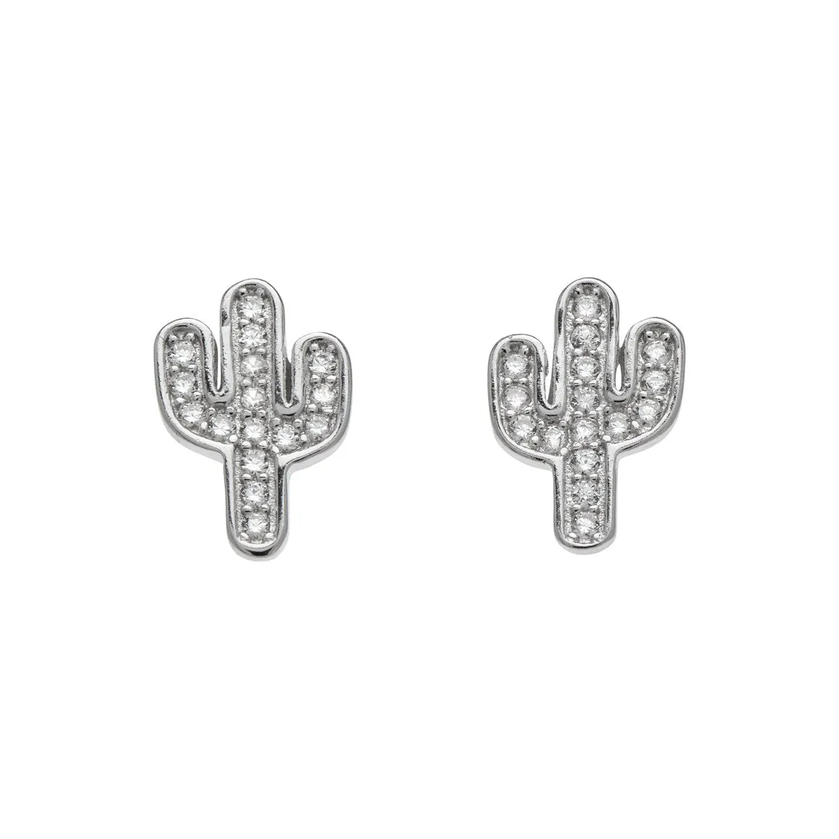 Sterling Silver Cubic Zirconia Cactus Stud Earrings sold by Zulily