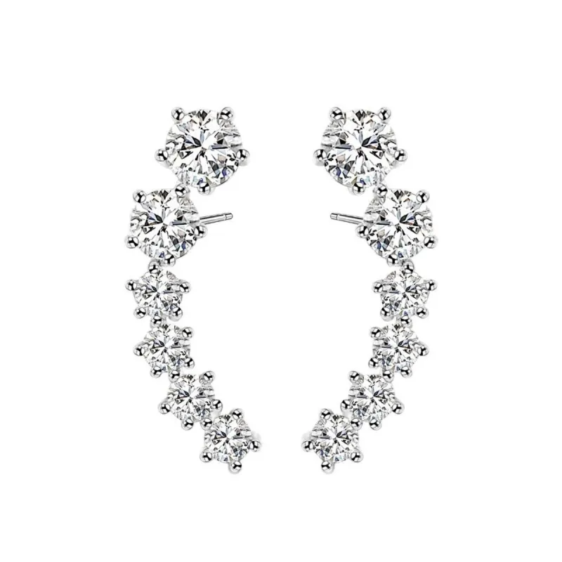 Cubic Zirconia Clear Graduated Ear Climbers sold by Zulily