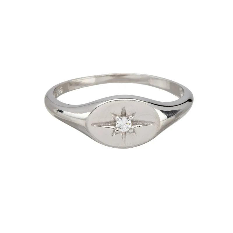 Cubic Zirconia & Sterling Silver Starbust Ring sold by Zulily