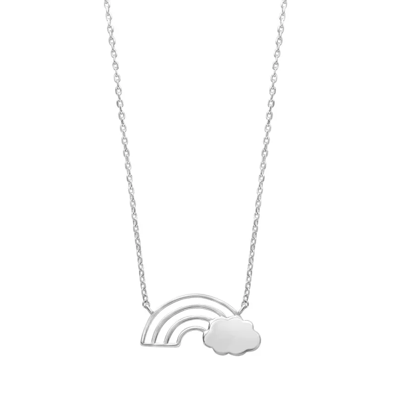 Sterling Silver Rainbow Cloud Pendant Necklace made by Zulily