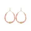 Goldtone & Beaded Oval Hoop Earrings sold by Zulily