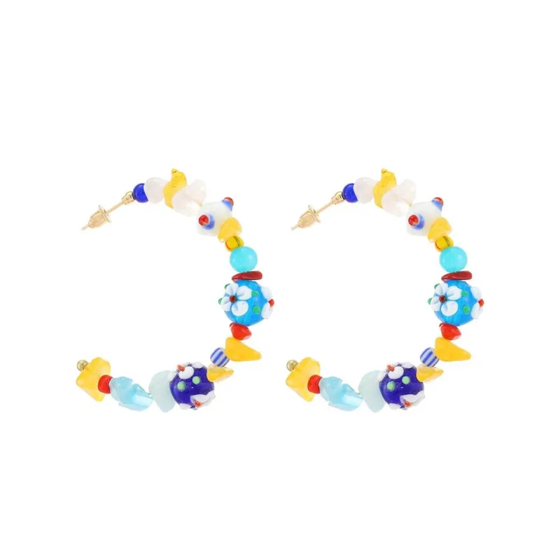 Lampwork Beaded Hoop Earrings sold by Zulily