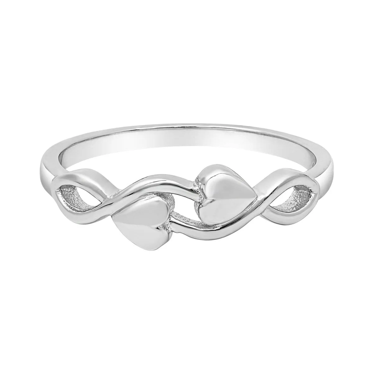 Sterling Silver Dual Heart Infinity Ring sold by Zulily