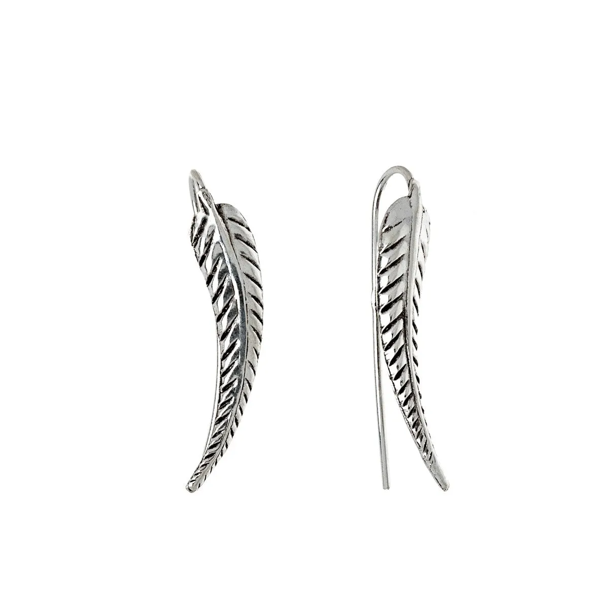 Sterling Silver Leaf Threader Earrings sold by Zulily