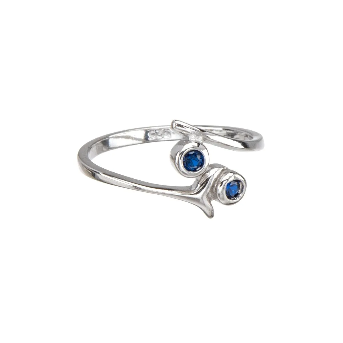 Sterling Silver Wrapped Branches With Blue Cubic Zirconia Toe Ring sold by Zulily
