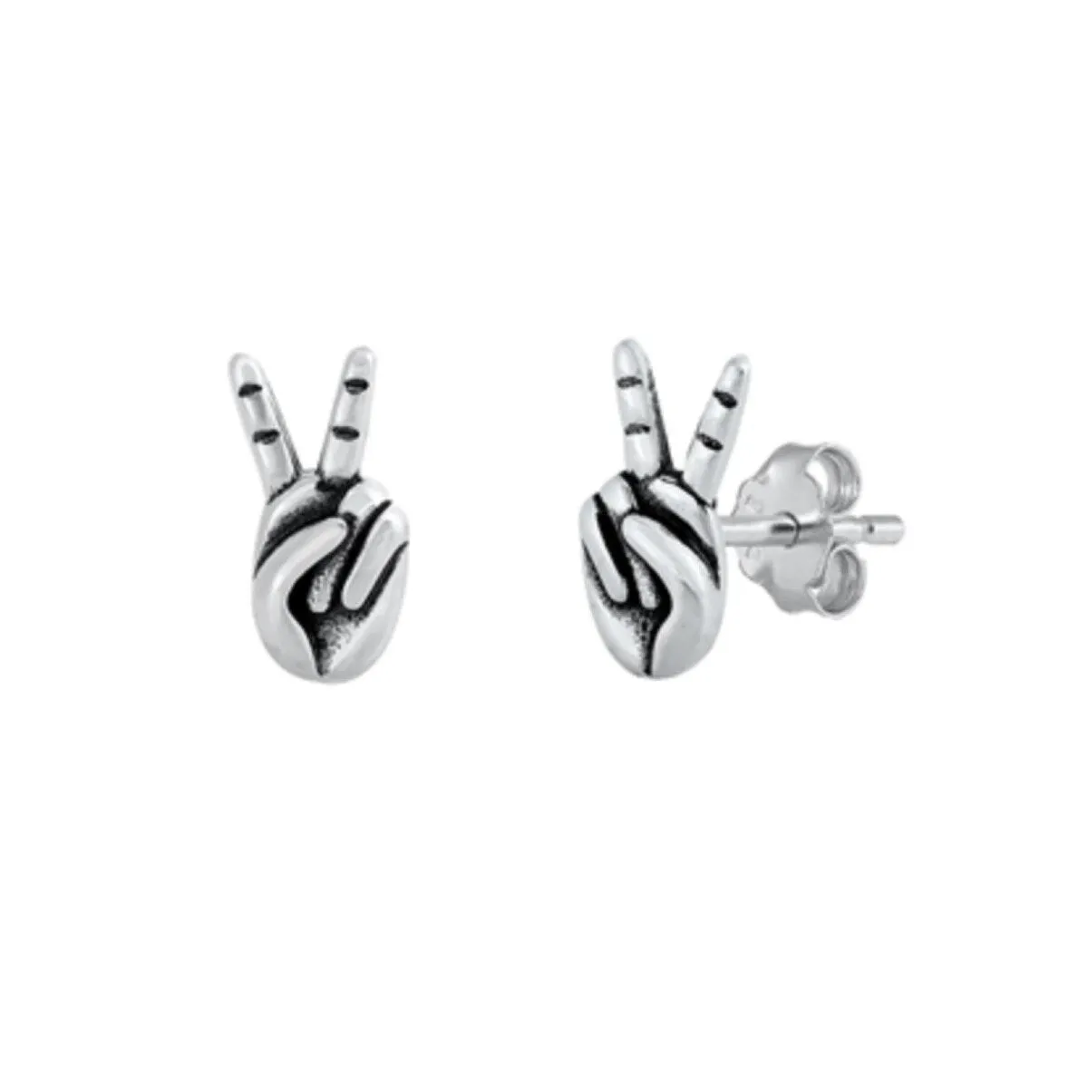 Sterling Silver Peace Sign Stud Earrings sold by Zulily