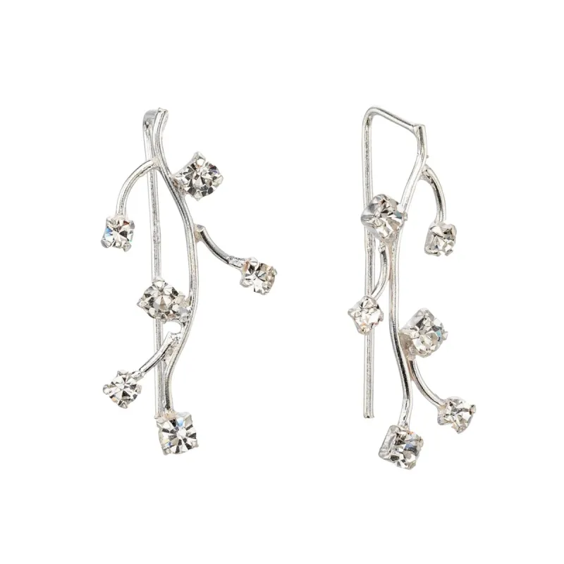 Sterling Silver Cubic Zirconia Branch Threader Earrings sold by Zulily
