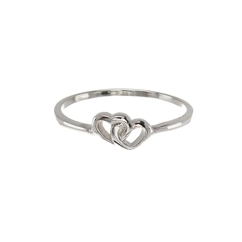 Sterling Silver Dual Interlocked Hearts Ring sold by Zulily