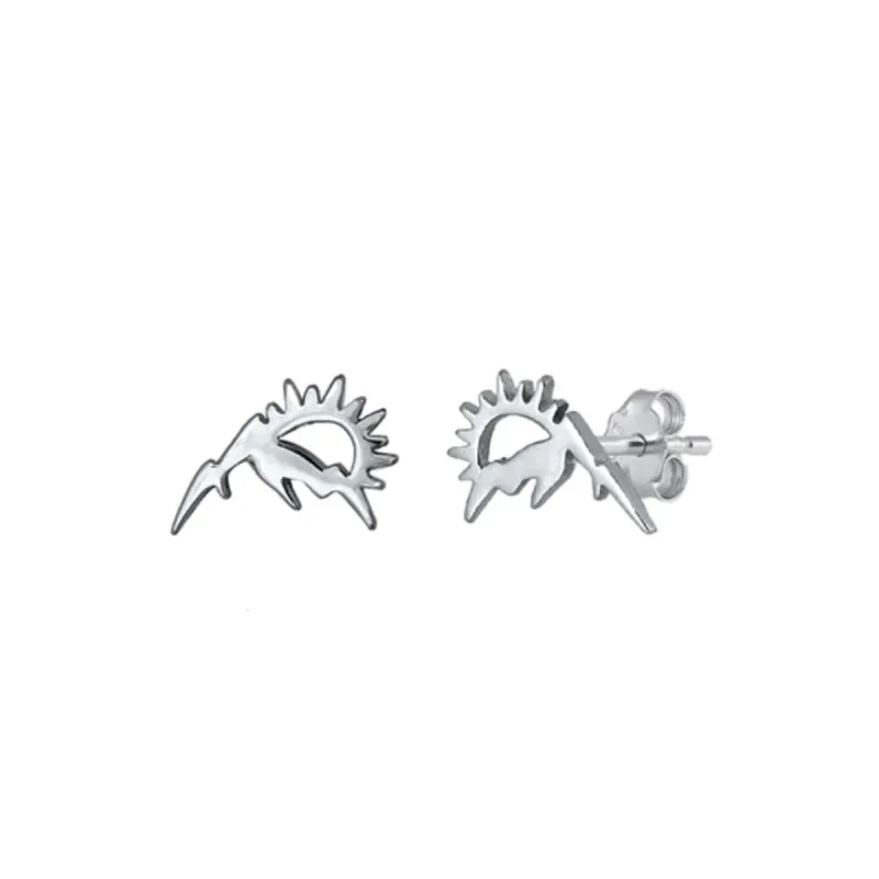 Sterling Silver Mountain Range Sun Stud Earrings sold by Zulily