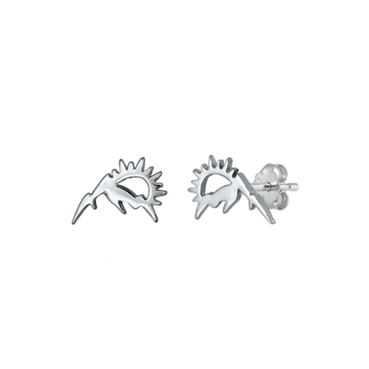 Sterling Silver Mountain Range Sun Stud Earrings sold by Zulily