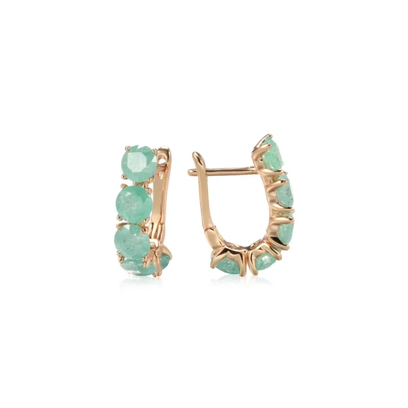 Goldtone & Mint Green Crystal Huggie Hoop Earrings sold by Zulily