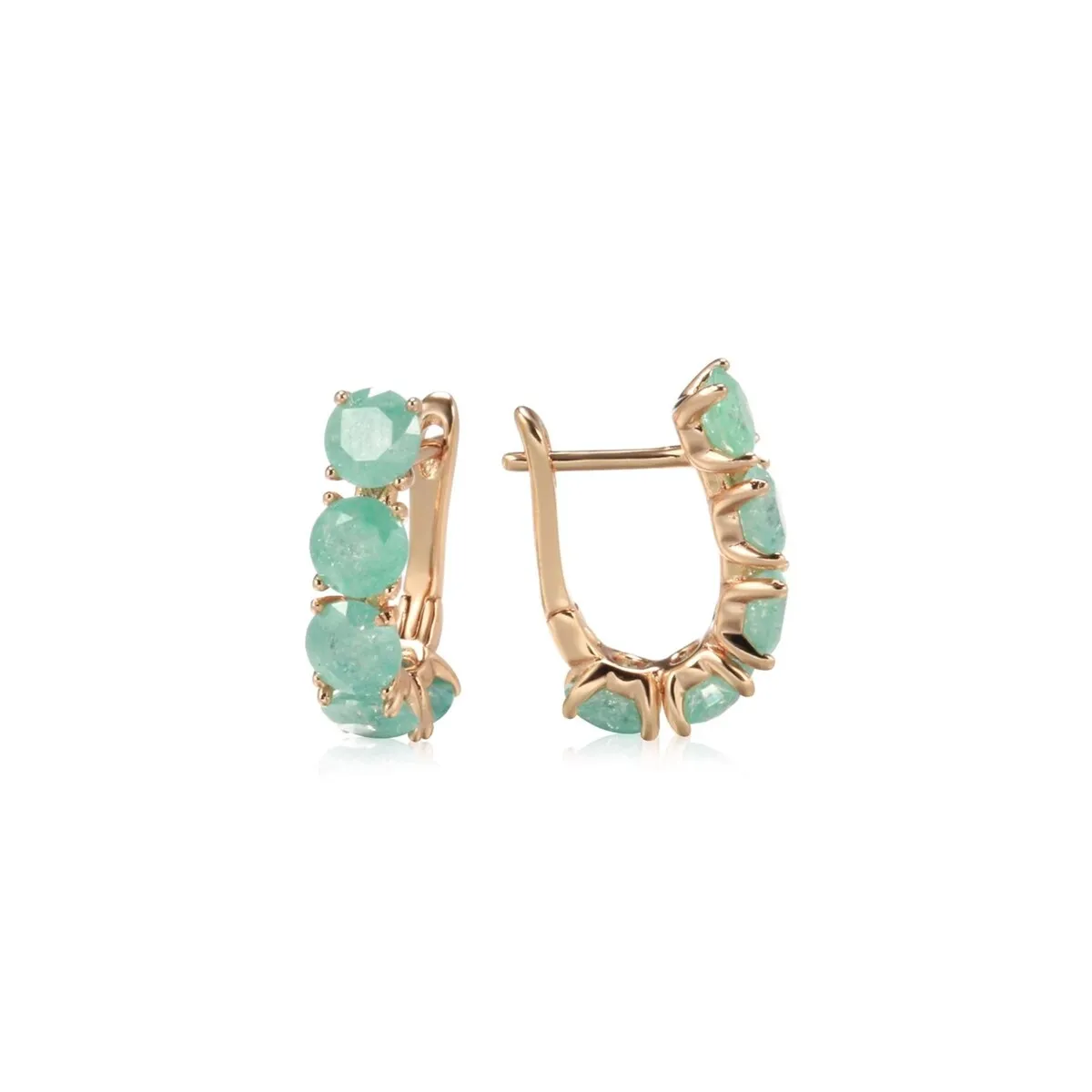 Goldtone & Mint Green Crystal Huggie Hoop Earrings sold by Zulily