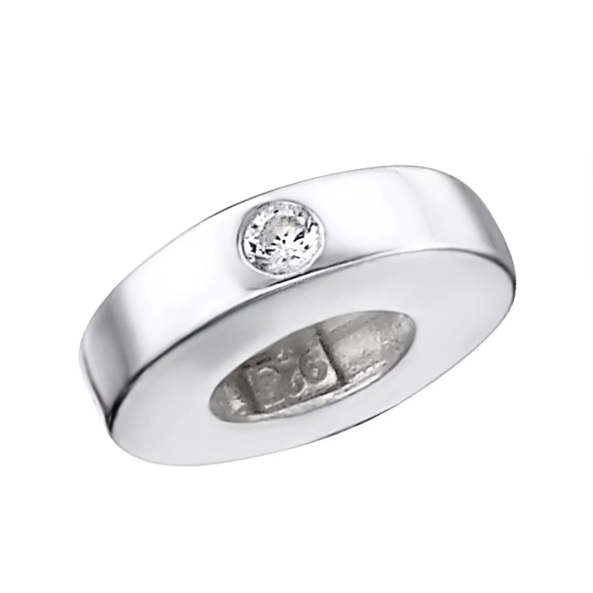 Sterling Silver & Dainty CZ Spacer Bracelet Charm sold by Zulily