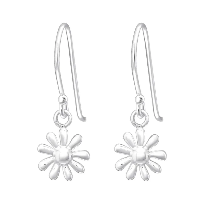 Sterling Silver Daisy Drop Earrings sold by Zulily