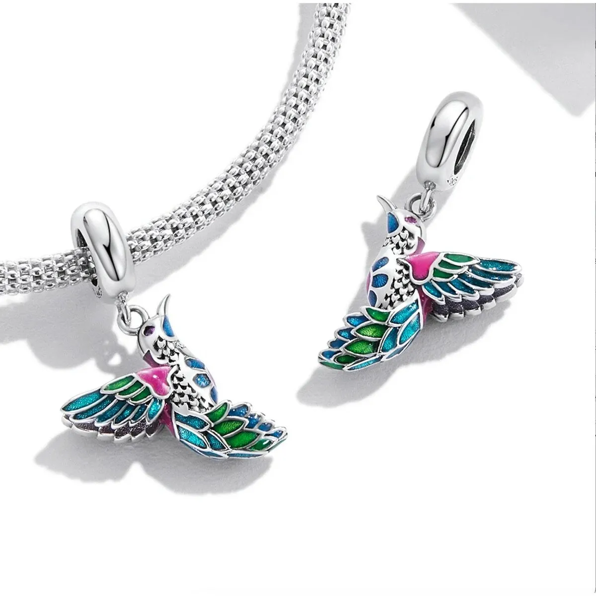 Sterling Silver & Multi Colored Hummingbird Bracelet Charm sold by Zulily product image thumbnail 2
